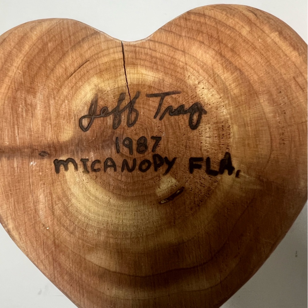 - Rare -Vintage Jeff Trag Micanopy Florida 1987 Hand Carved Wood Box - Picture 10 of 11
